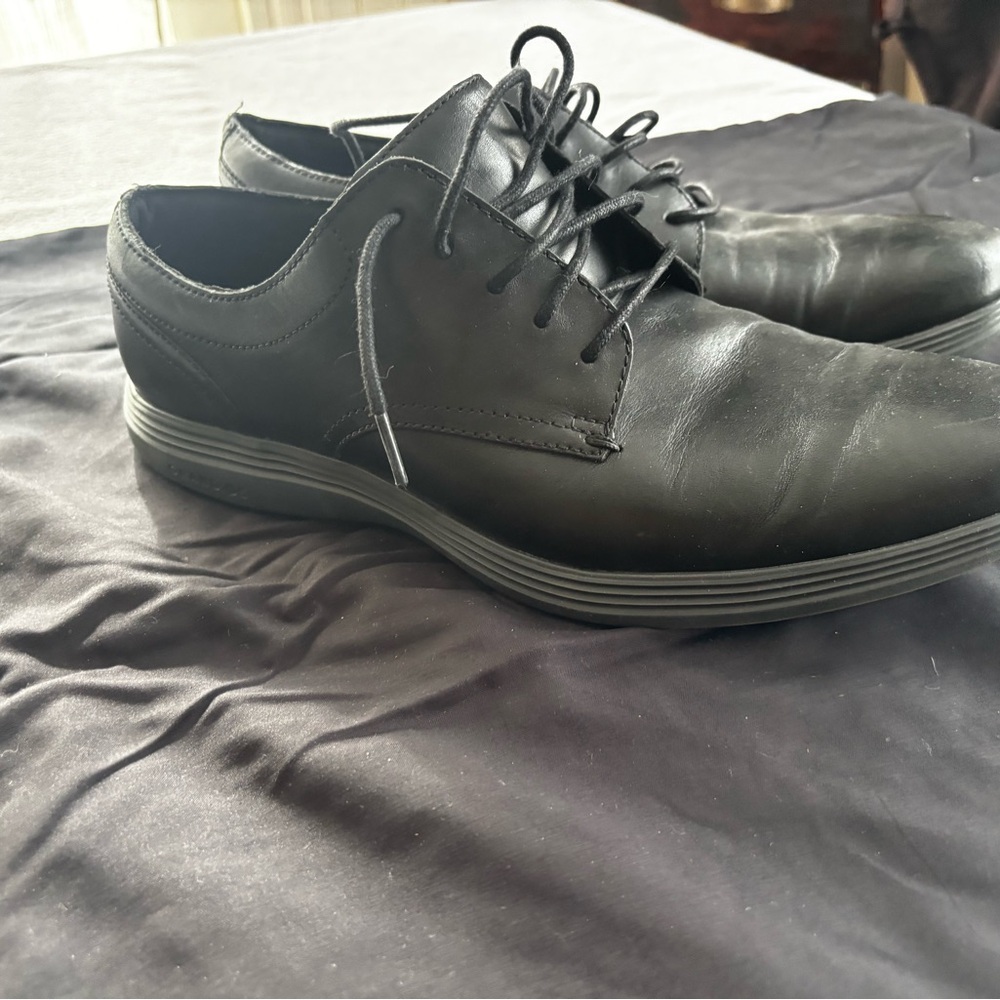Cole Haan Black Leather Oxfords